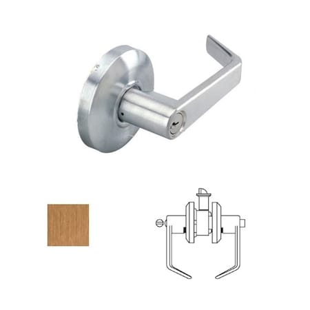 Cal-Royal Design Privacy Lever Lock, 2-3/4 Backset, ASA Strike, US10 Satin Bronze SL20-10